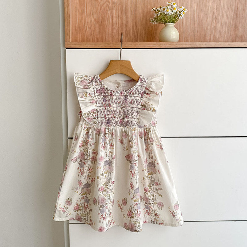 MyKids-USA® Girls Floral Pattern Fly Sleeves bodysuit or Girls’ Dress – Princess Sister Matching