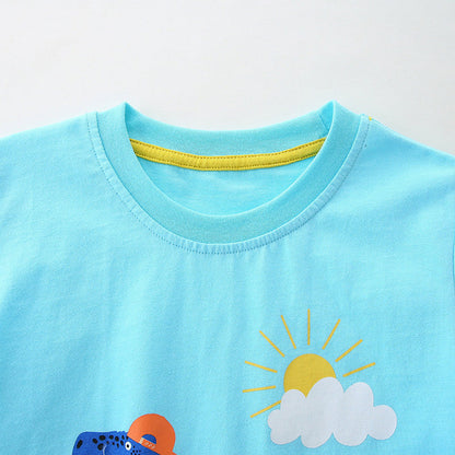 MyKids-USA® Boys’ Dinosaurs Animals Cartoon Pattern T-shirt in European and American Style