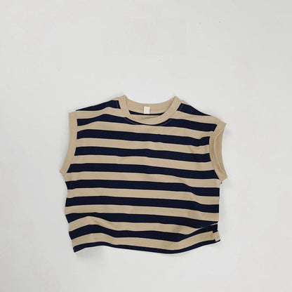 MyKids-USA® Kids Unisex Comfortable Sleeveless Striped Pattern Top Casual Vest