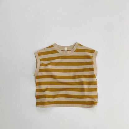 MyKids-USA® Kids Unisex Comfortable Sleeveless Striped Pattern Top Casual Vest