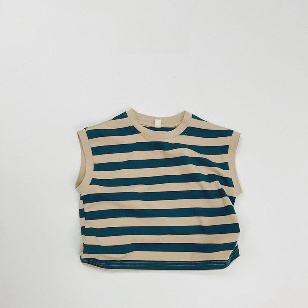 MyKids-USA® Kids Unisex Comfortable Sleeveless Striped Pattern Top Casual Vest