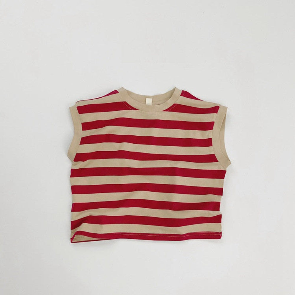 MyKids-USA® Kids Unisex Comfortable Sleeveless Striped Pattern Top Casual Vest