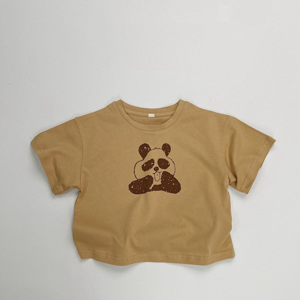 MyKids-USA® Kids Unisex Comfortable Short Sleeves Panda Pattern Top Casual T-shirt