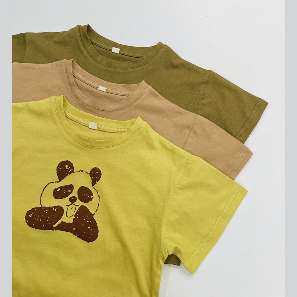 MyKids-USA® Kids Unisex Comfortable Short Sleeves Panda Pattern Top Casual T-shirt