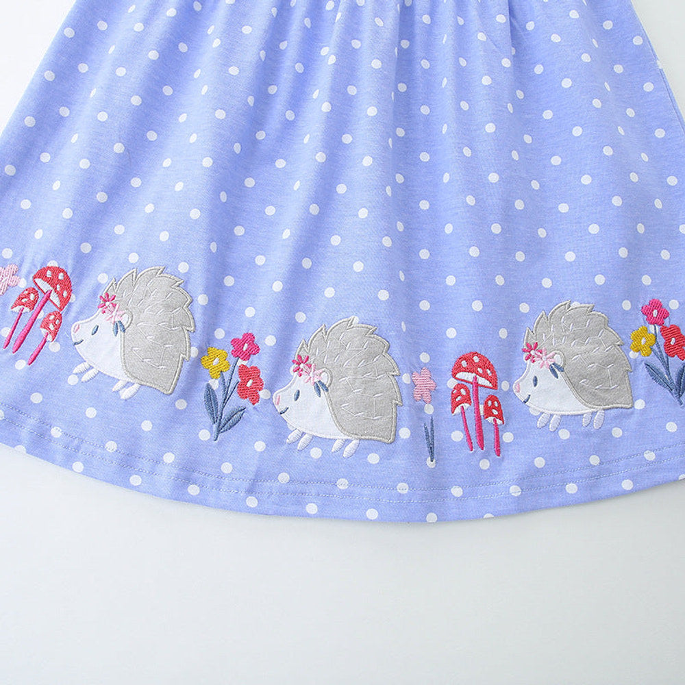 MyKids-USA® Pure Cotton Animals and Flowers Pattern Sleeveless Dress for Stylish Girls