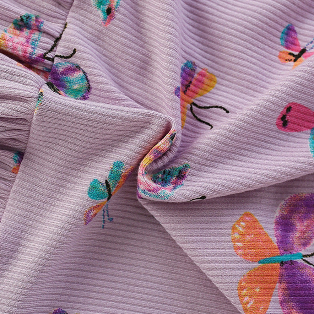 MyKids-USA® Butterfly Pattern Short Sleeves Dress for Stylish Girls