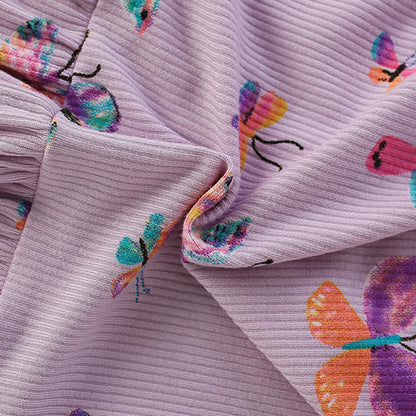 MyKids-USA® Butterfly Pattern Short Sleeves Dress for Stylish Girls