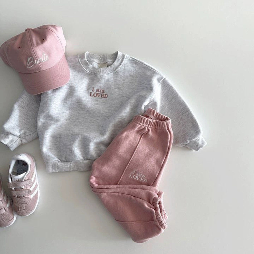 MyKids-USA® Baby Kids Unisex Casual Letters Pattern Long Sleeves Top Pullover and Pants Clothing Set