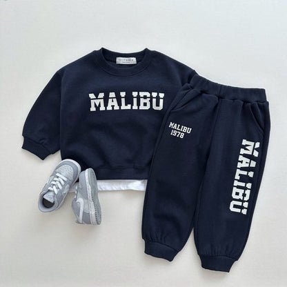 MyKids-USA® Baby Kids Unisex Casual Letters Pattern Long Sleeves Top Pullover and Pants Clothing Set