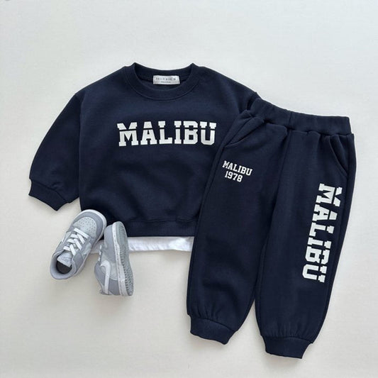 MyKids-USA® Baby Kids Unisex Casual Letters Pattern Long Sleeves Top Pullover and Pants Clothing Set