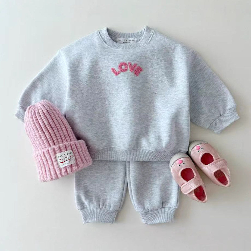 MyKids-USA® Baby Kids Unisex Casual Letters Pattern Long Sleeves Top Pullover and Pants Clothing