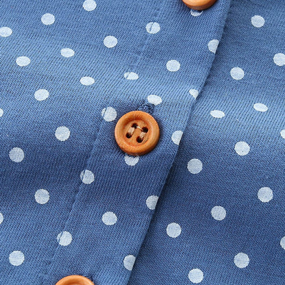 MyKids-USA® Pure Cotton Dots and Animals Pattern Short Sleeves Dress for Stylish Girls