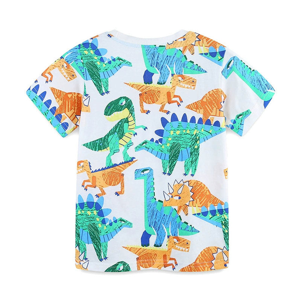 MyKids-USA® Boys’ Dinosaurs Animals Cartoon Pattern T-shirt in European and American Style