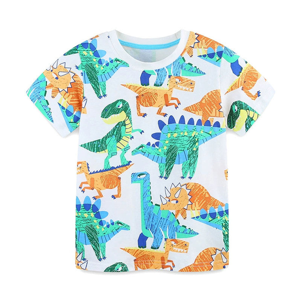 MyKids-USA® Boys’ Dinosaurs Animals Cartoon Pattern T-shirt in European and American Style