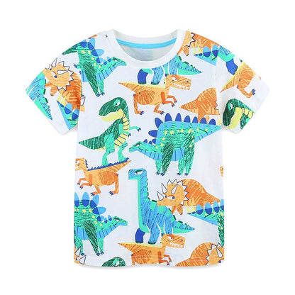 MyKids-USA® Boys’ Dinosaurs Animals Cartoon Pattern T-shirt in European and American Style
