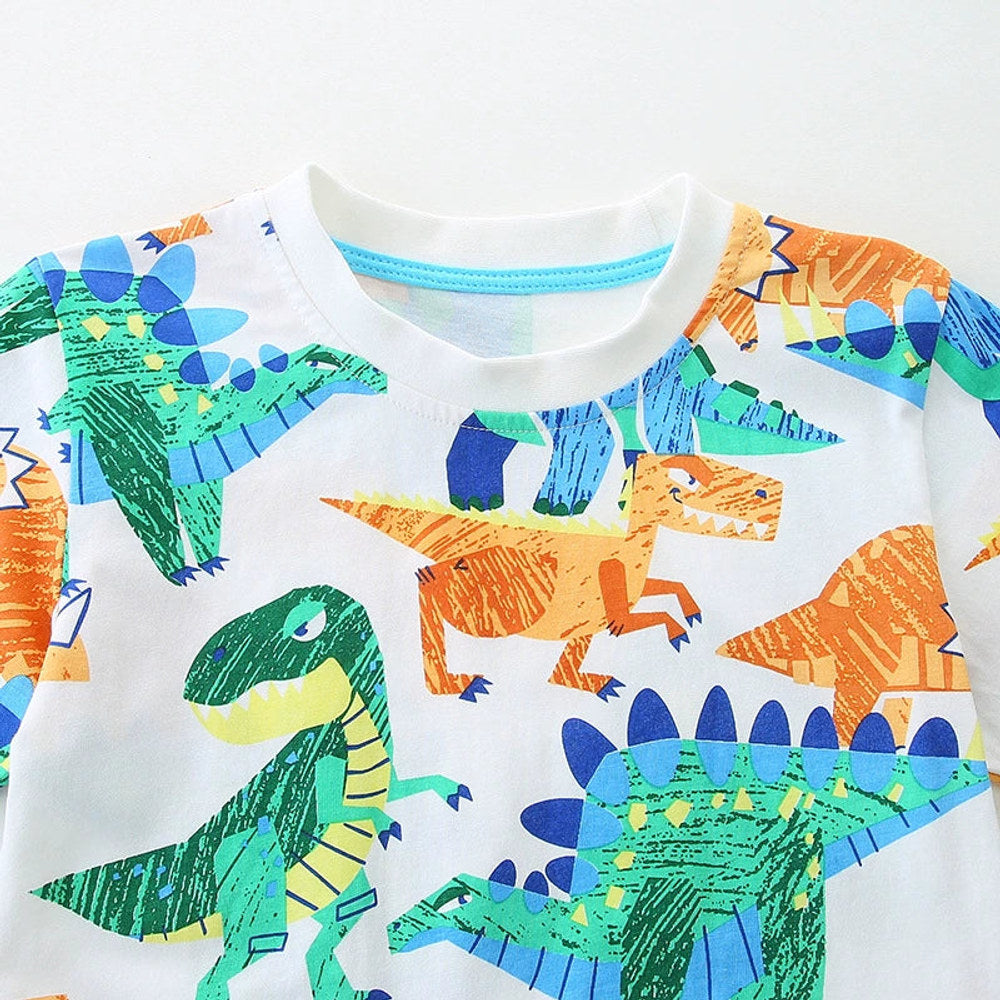 MyKids-USA® Boys’ Dinosaurs Animals Cartoon Pattern T-shirt in European and American Style