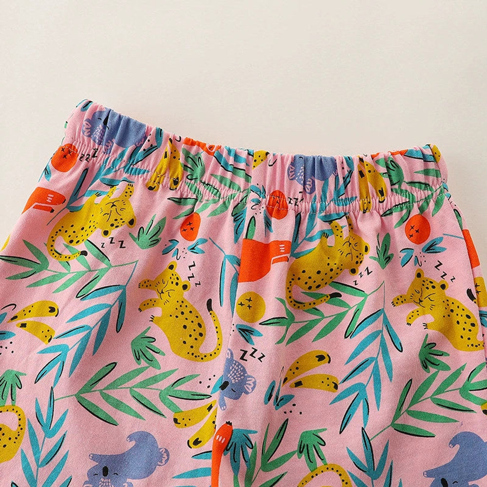 MyKids-USA® Baby Kids Cartoon Animals Pattern Vest and Shorts Clothing Set for Girls