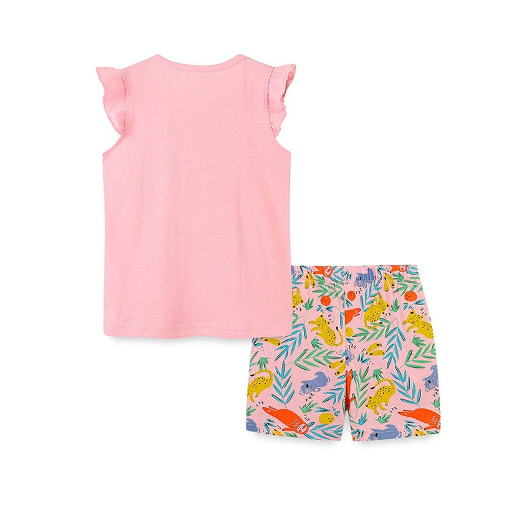 MyKids-USA® Baby Kids Cartoon Animals Pattern Vest and Shorts Clothing Set for Girls