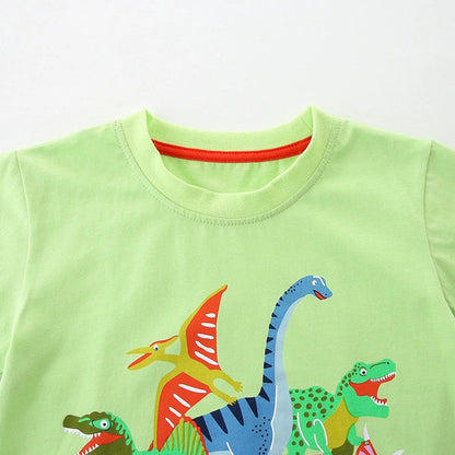 MyKids-USA® Boys’ Dinosaurs Animals Cartoon Pattern T-shirt in European and American Style
