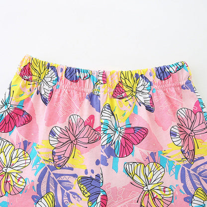 MyKids-USA® Baby Kids Cute Butterfly Pattern Vest and Shorts Clothing Set for Girls