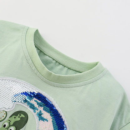 MyKids-USA® Boys’ Octopus Cartoon Pattern T-shirt in European and American Style