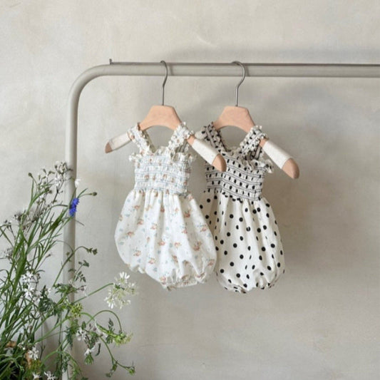 MyKids-USA® Baby Kids Girls Sleeveless Flowers Pattern or Dots Pattern Princess bodysuit