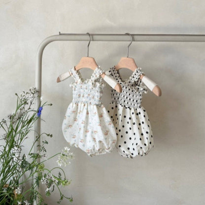 MyKids-USA® Baby Kids Girls Sleeveless Flowers Pattern or Dots Pattern Princess bodysuit