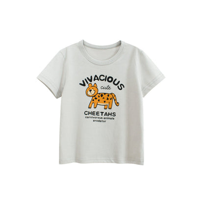MyKids-USA® Boys’ Tiger and Letters Pattern T-shirt in European and American Style