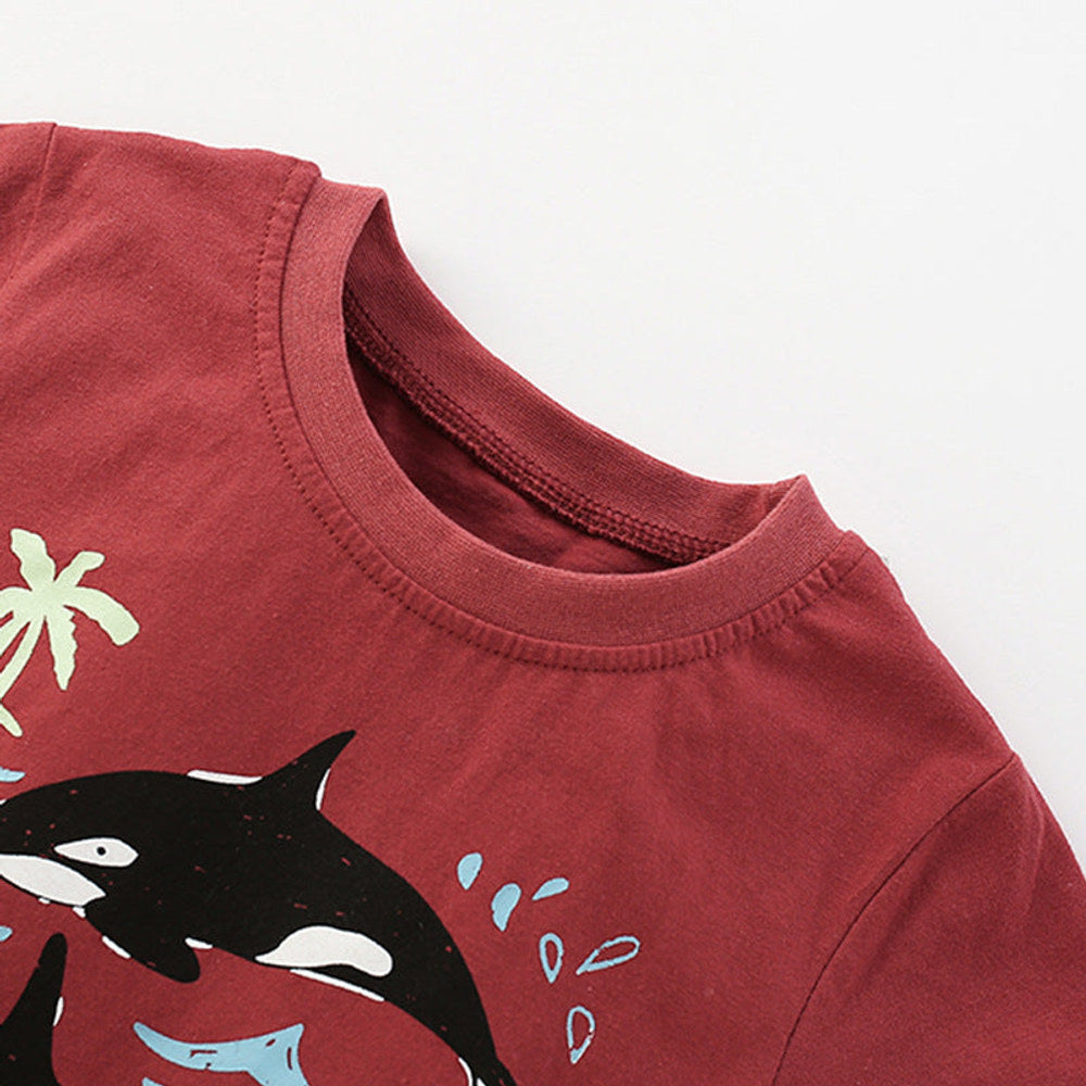 MyKids-USA® Summer Baby Kids Casual Marine Animals Pattern T-shirt and Shorts Clothing Set for Boys