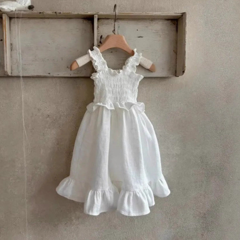 MyKids-USA® Baby Kids Girls Sleeveless Pleated Design Princess Dress
