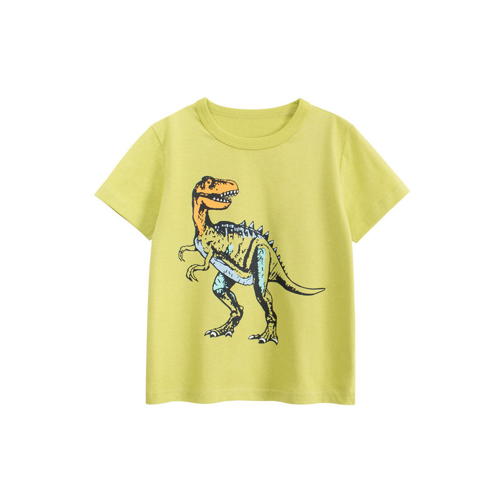 MyKids-USA® Boys’ Dinosaur Cartoon Pattern T-shirt in European and American Style