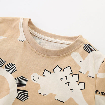 MyKids-USA® Baby Kids Casual Animals Cartoon Pattern T-shirt and Shorts Clothing Set for Boys