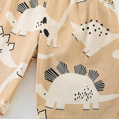 MyKids-USA® Baby Kids Casual Animals Cartoon Pattern T-shirt and Shorts Clothing Set for Boys