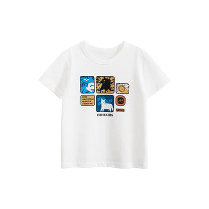 MyKids-USA® Boys’ Animals Cartoon and Letters Pattern T-shirt in European and American Style