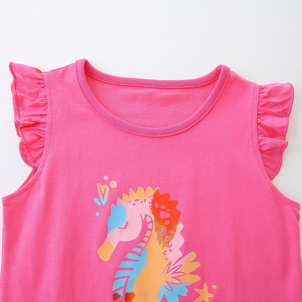 MyKids-USA® Baby Kids Cute Marine Animals Pattern Vest and Shorts Clothing Set for Girls