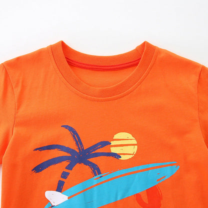 MyKids-USA® Baby Kids Cartoon Crabs Pattern T-shirt and Shorts Clothing Set for Boys