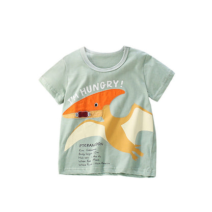 MyKids-USA® Boys’ Monsters Cartoon Pattern T-shirt in European and American Style