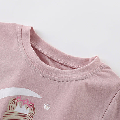 MyKids-USA® Girls’ Fairy Cartoon Pattern Printed T-shirt in European and American Style