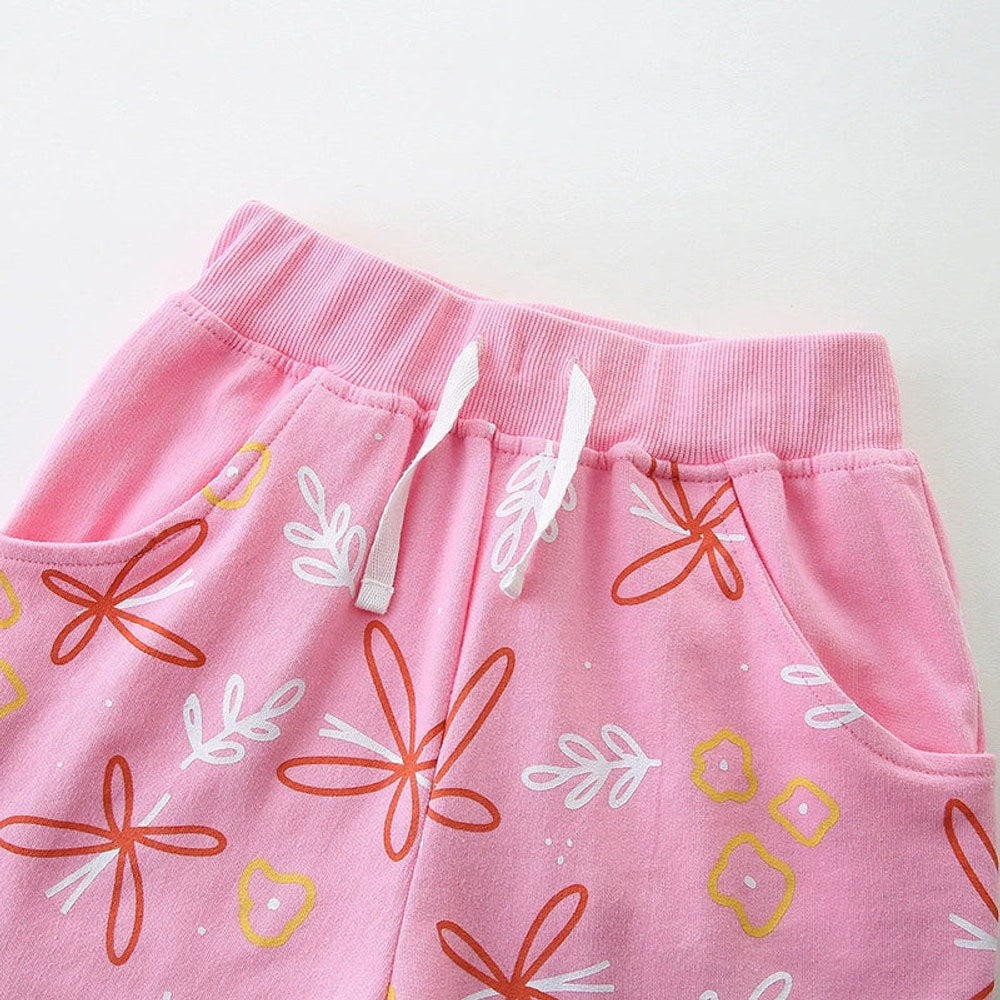 MyKids-USA® Baby Kids Girls Cotton Casual Style Flowers Pattern Shorts