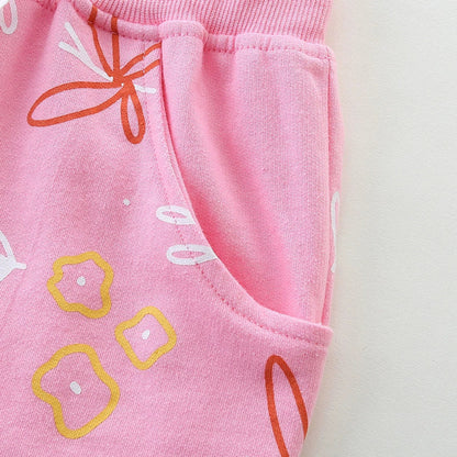 MyKids-USA® Baby Kids Girls Cotton Casual Style Flowers Pattern Shorts