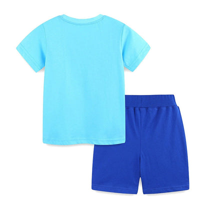 MyKids-USA® Baby Kids Cartoon Excavator and Animals Pattern T-shirt and Shorts Clothing Set for Boys