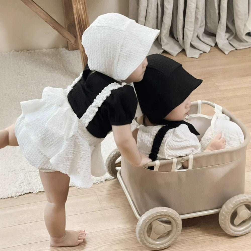 MyKids-USA® Baby Unisex Simple Sleeveless Solid Color Overalls bodysuit