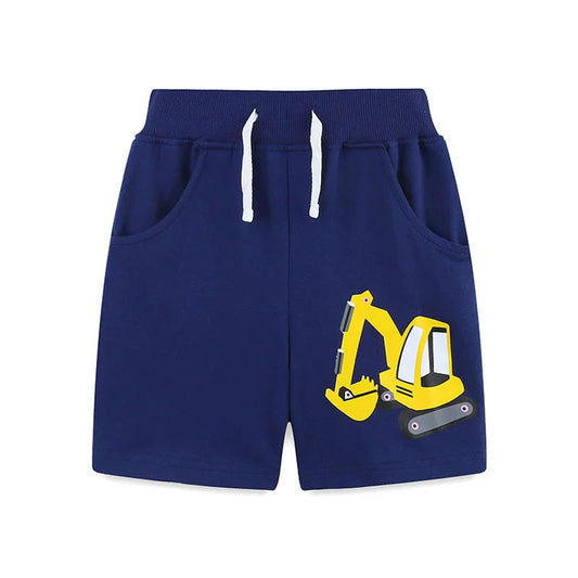 MyKids-USA® Baby Kids Boys Cotton Casual Style Cartoon Excavator Pattern Shorts