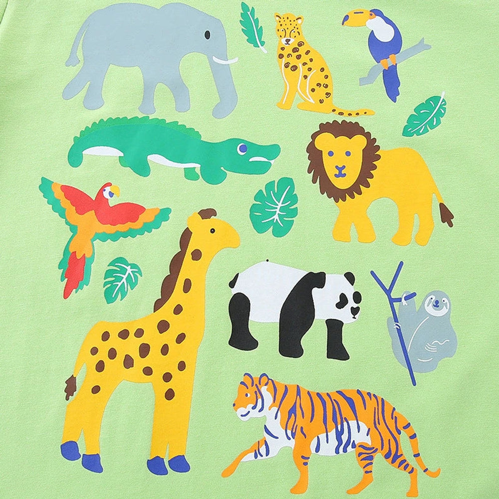 MyKids-USA® Boys’ Cute Animals Cartoon Pattern T-shirt in European and American Style