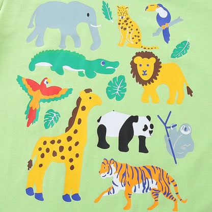 MyKids-USA® Boys’ Cute Animals Cartoon Pattern T-shirt in European and American Style