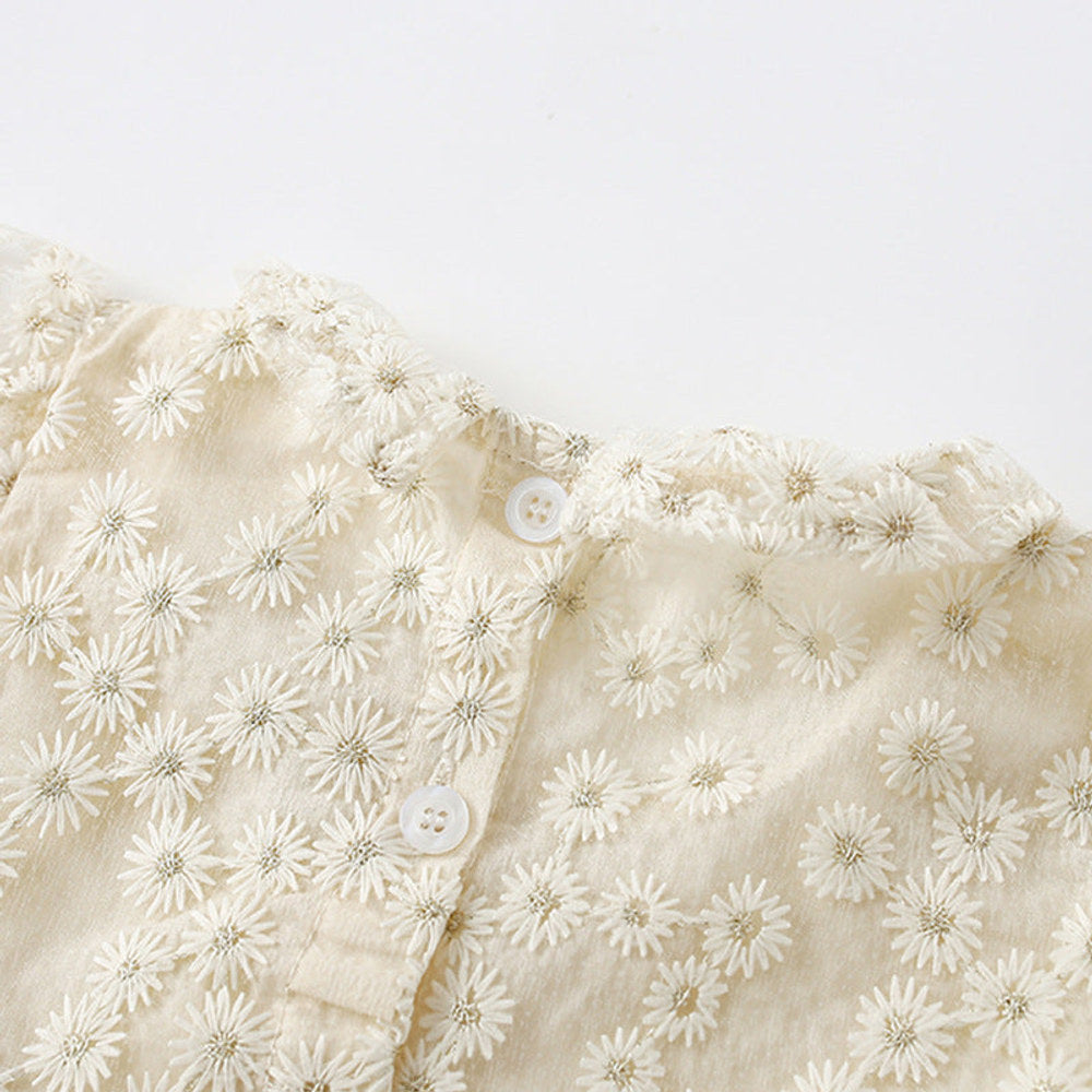 MyKids-USA® Floral Pattern Fly Sleeves Tulle Dress for Stylish Girls
