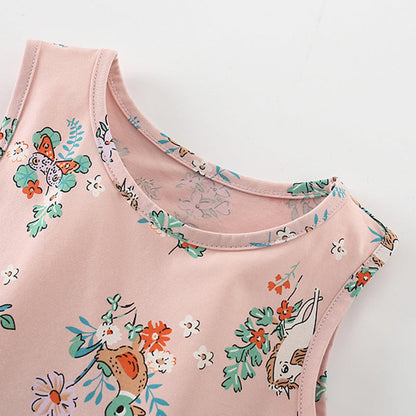 MyKids-USA® Floral Pattern Sleeveless Cute Dress for Stylish Girls