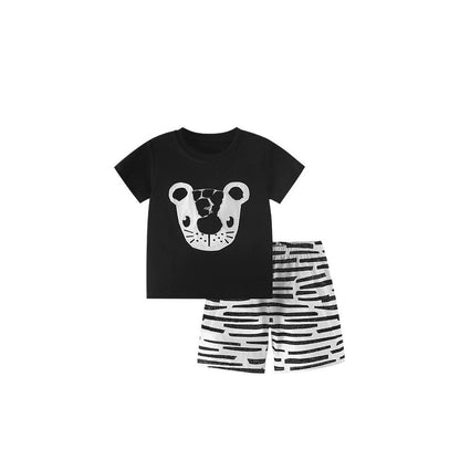 MyKids-USA® Baby Kids Casual Animals Cartoon Pattern T-shirt and Shorts Clothing Set for Boys