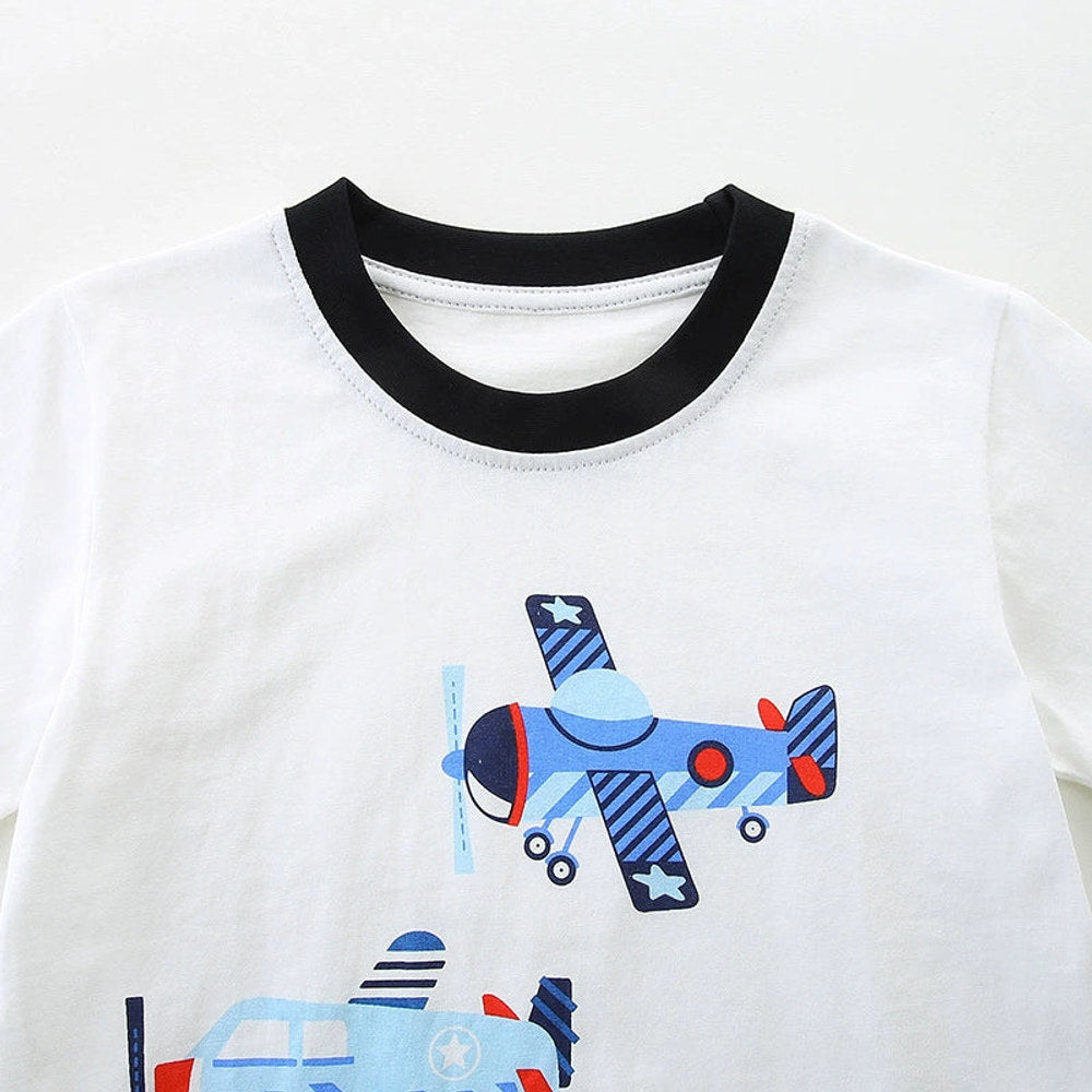 MyKids-USA® Baby Kids Cartoon Airplanes Pattern T-shirt and Shorts Clothing Set for Boys