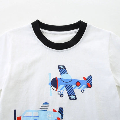 MyKids-USA® Baby Kids Cartoon Airplanes Pattern T-shirt and Shorts Clothing Set for Boys